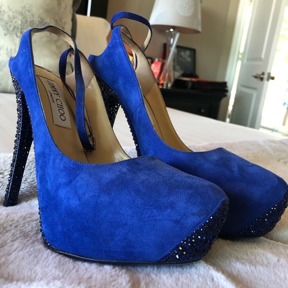 Jimmy Choo Shoes - Authentic Jimmy Choo Blue Suede Heels